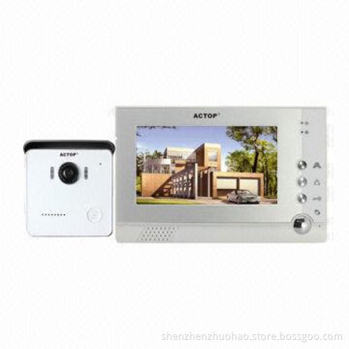 7-inch HD with take photo function 6 languages, wired video door phone for villa and apartment